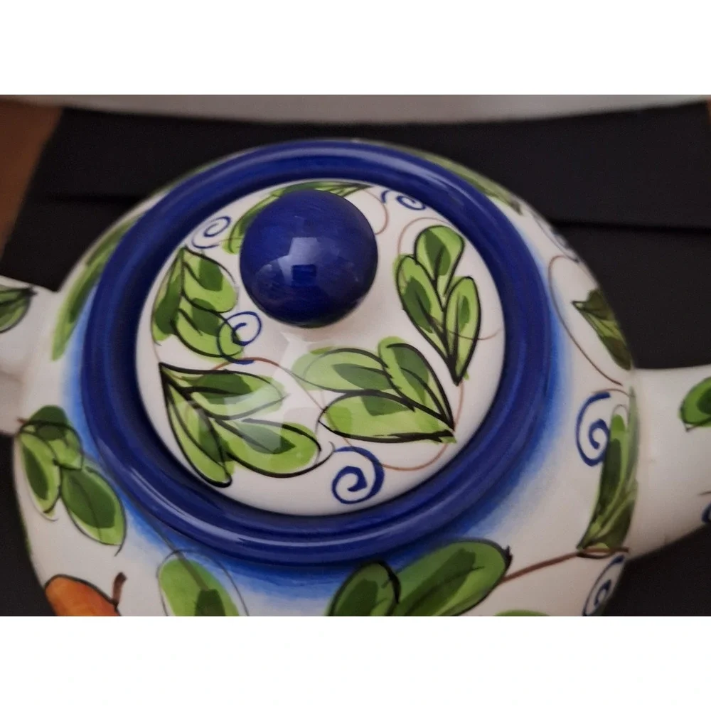 Zrike Amalfi Hand Painted Fruit Teapot Italian Style 5 Cup